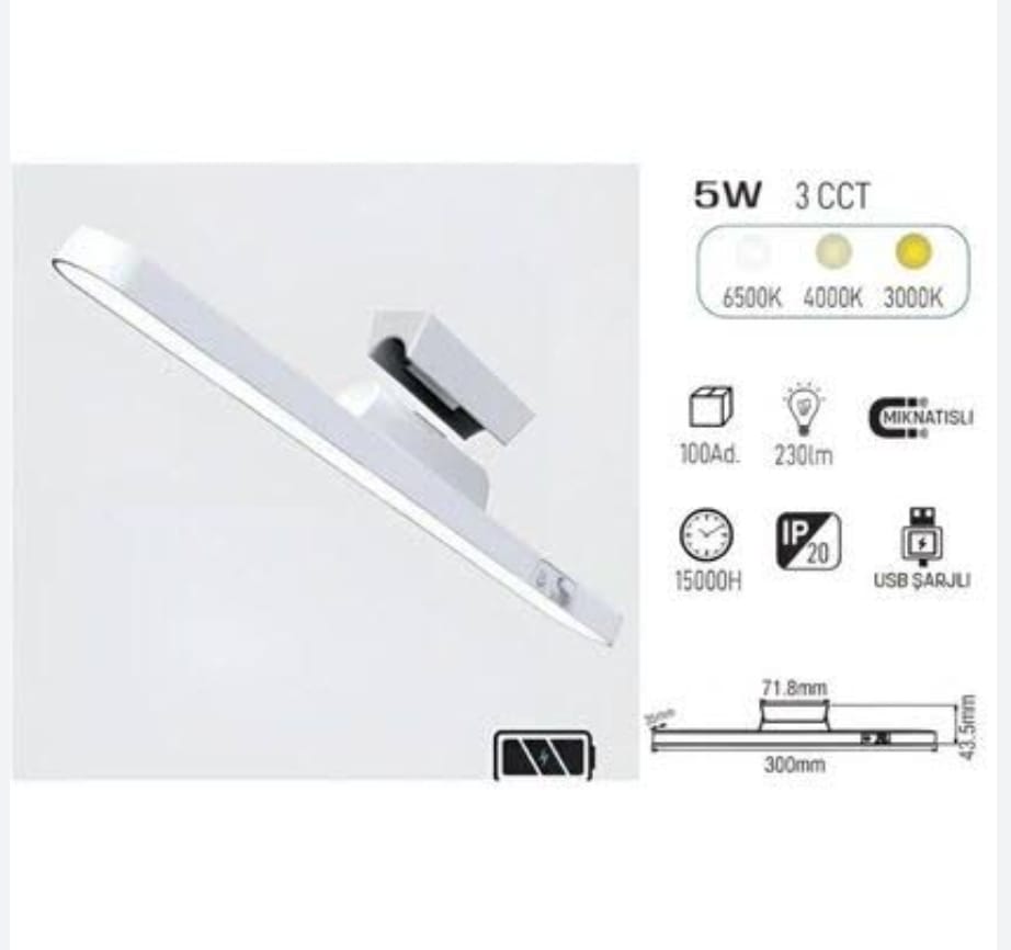 MIKNATISLI LED LAMBA ŞARJLI ***